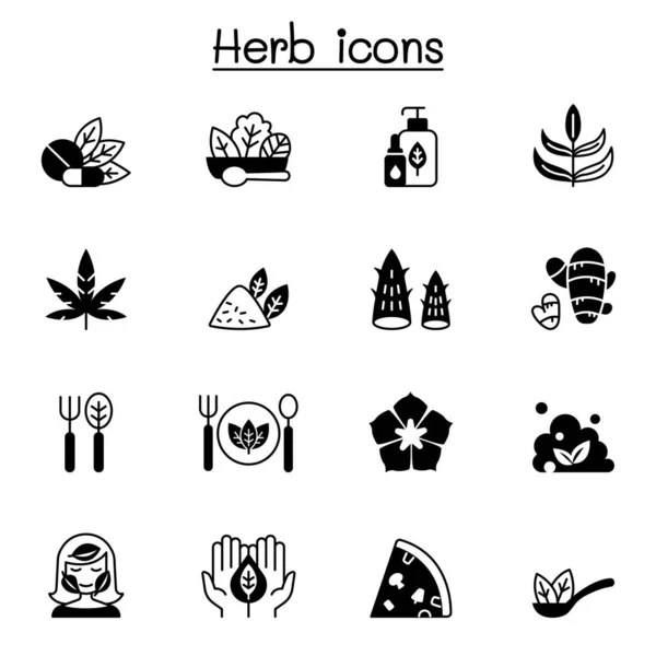 Herb Icon Set Grafica Grafica Vettoriale Illustrazione — Vettoriale Stock