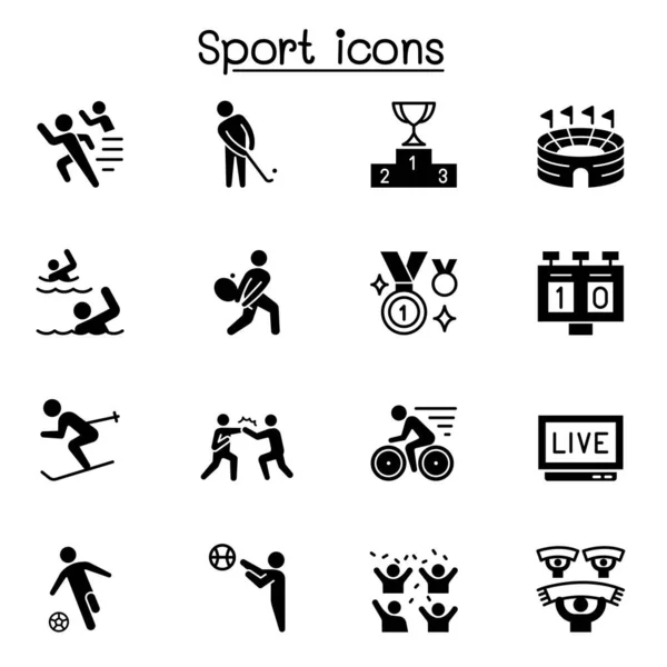 Sport Symbole Setzen Vektor Illustration Grafik Design — Stockvektor