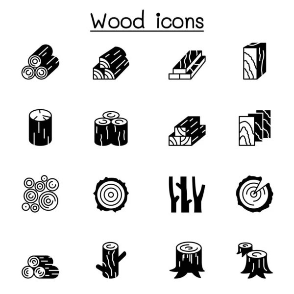 Wood Icon Set Vector Illustration Graphic Design — Stock Vector
