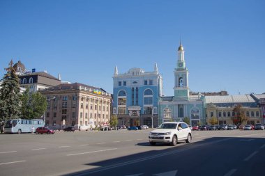 Kiev, Ukrayna - 27 Ağustos 2016: Görünüm Kontraktova Meydanı