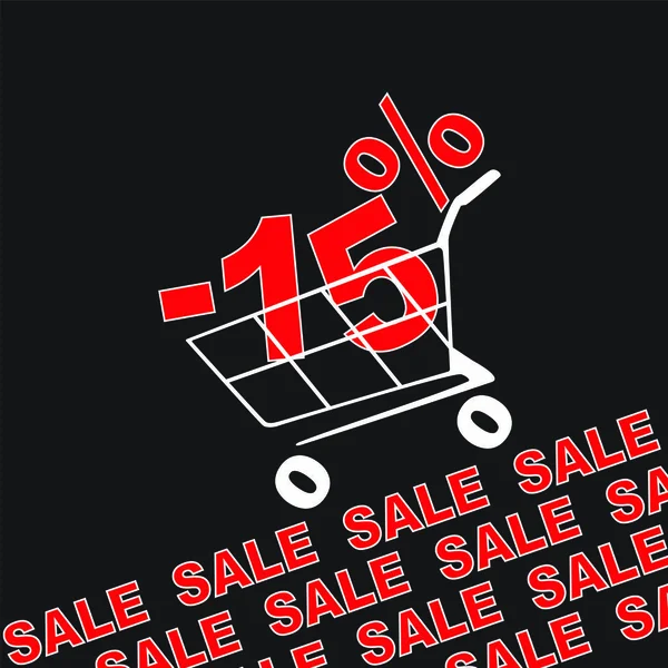 Big sale, 15 percentage discount . Vector illustration — Stock Vector