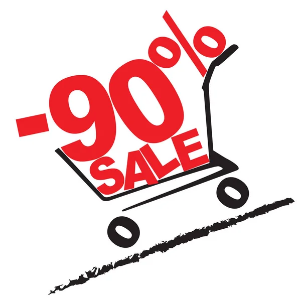 Big sale, 90 percentage discount . Vector illustration — Stock Vector