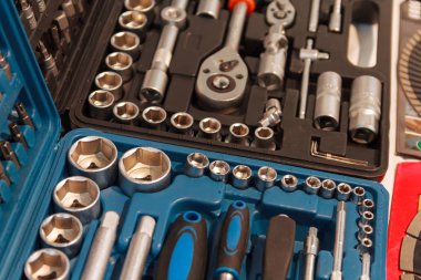 Araç Bakımı Merkezi yakın çekim için anahtarları kümesi. Sanayi