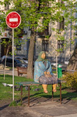 Kiev, Ukraine - April 14, 2016: Monument called 'Classical grandmother'