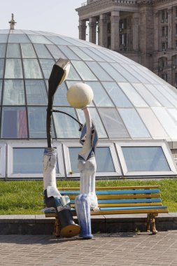 Anıt bağımsızlık Meydanı fenerler seviyorum. Kiev, Ukra