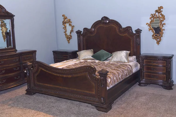 Luxurious bedroom furniture in a classic style. Interior