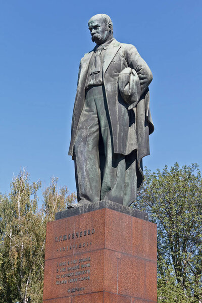 Kiev, Ukraine - 28 August 2016: Monument to Taras Shevchenko - the famous Ukrainian poet. 