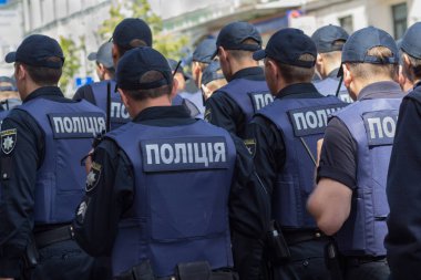 Kiev, Ukrayna - 12 Haziran 2016: Ukrayna satır polis