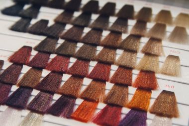 Palette of various patterns of colored hair clipart