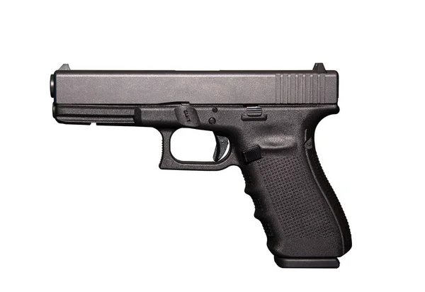 Automatiska 9mm pistol revolver isolerad på en vit bakgrund — Stockfoto