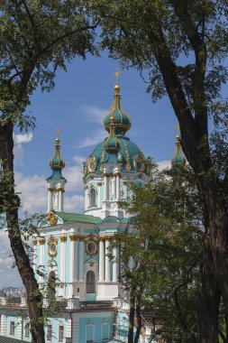 St Andrew's kilise Kiev tarihi kısmında. Ukrayna