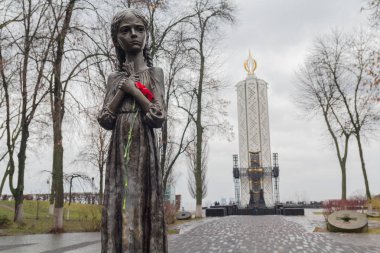 Kiev, Ukraine - December 16, 2017: Monument to the victims of the Holodomo clipart