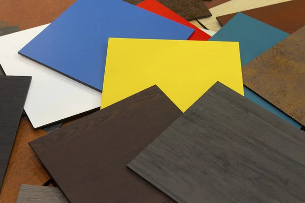 Amostras multicoloridas de materiais compósitos para o ventilado — Fotografia de Stock