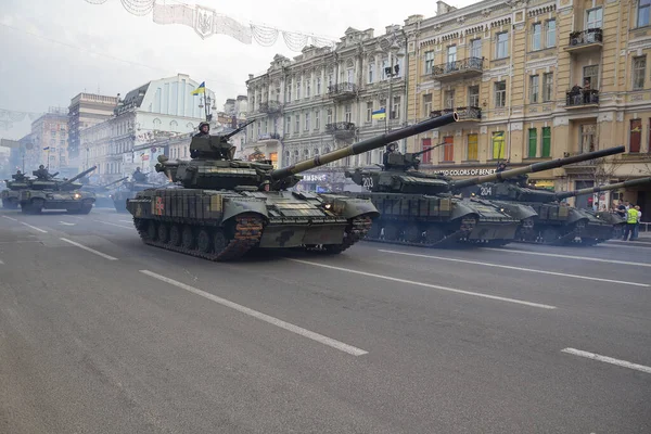 Kiev Ukrayna Ağustos 2018 Tanklar Ukrayna Ordusu Bir Prova Için — Stok fotoğraf