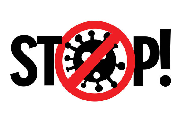 Stop virus outbreak vector sign banner. Vector illustration
