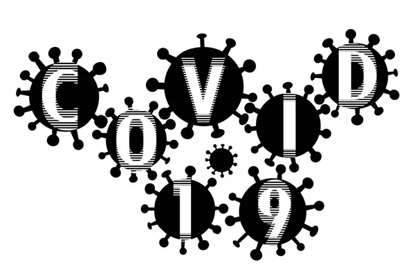 Virus Covid Vector Signo Banner Ilustración Vectorial — Vector de stock