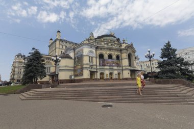Kiev, Ukrayna - 21 Ağustos 2018: Kiev, Ukrayna 'daki Ulusal Opera ve Bale Tiyatrosu