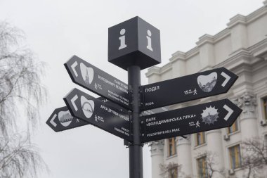 Kiev, Ukrayna - 31 Ocak 2020: Turistik noktalar