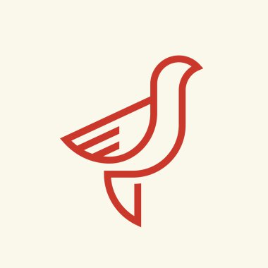 Stilize kuş simgesi.