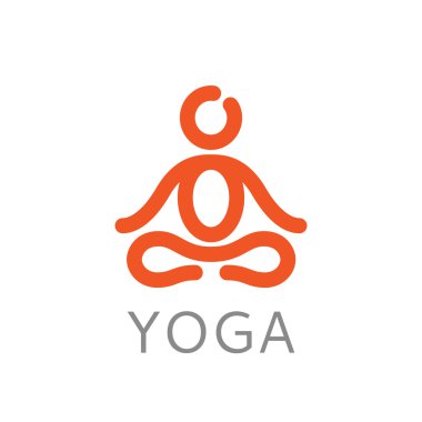Yoga lotus poz, stilize vektör simgesi.