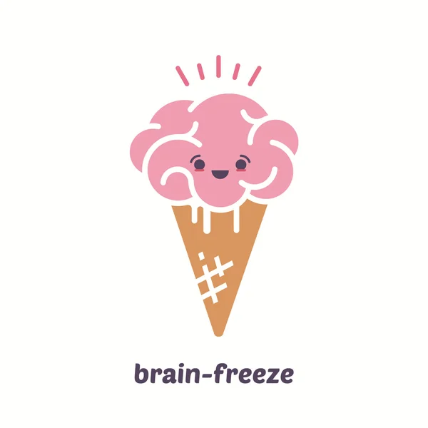 Brain ijs, hersenen-freeze. Crisis idee concept. — Stockvector