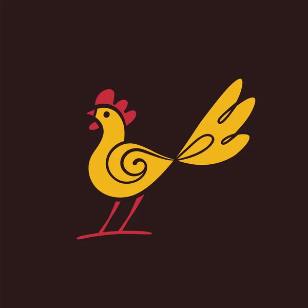 Rooster. Hand drawn vector icon. — Stock Vector