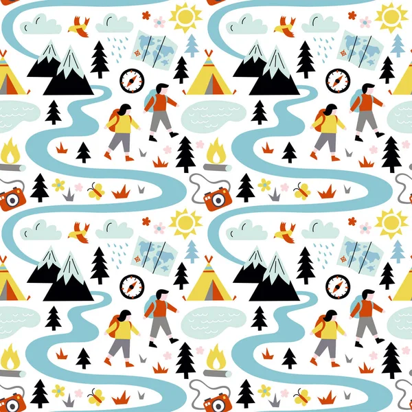 Travel seamless pattern. — Stock Vector