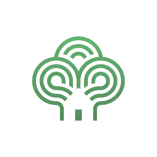 Árbol icono vectorial casa. Concepto ecológico . — Vector de stock