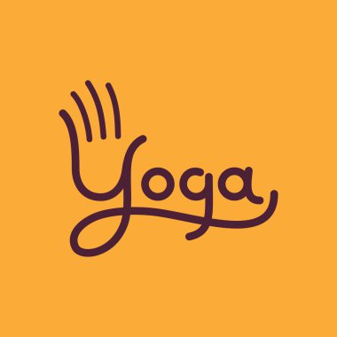 Yoga vektör simge stilize el ile.