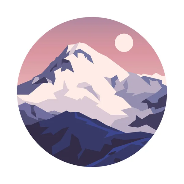 Snowy mountains landscape. — Stock Vector