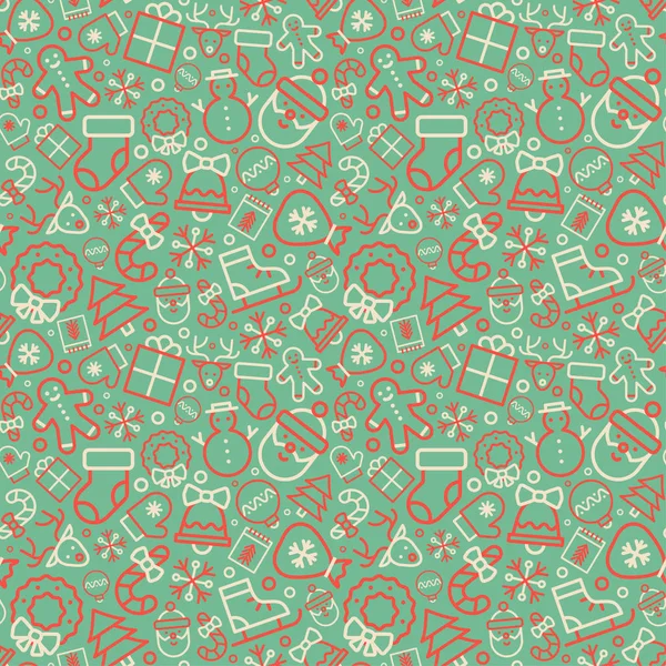 Christmas and New Year pattern for wrapping paper. — Stock Vector