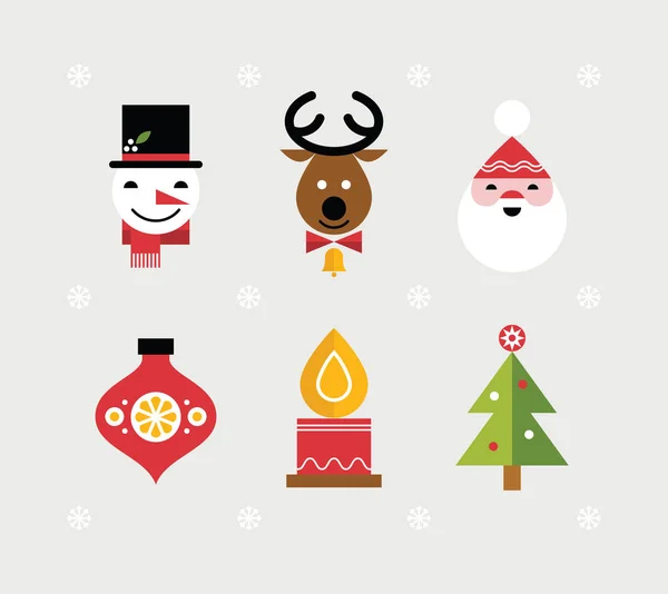 Karácsonyi színes ikon készlet. — Stock Vector