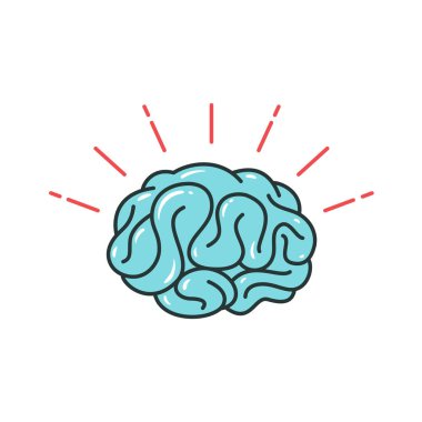 Akıllı beyin. Düz tasarım simgesi.