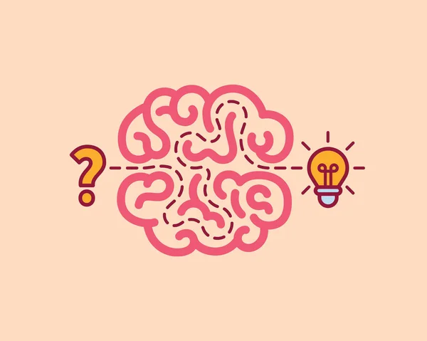 Brainstorm concept idee. Innovatie en oplossing illustratie. — Stockvector