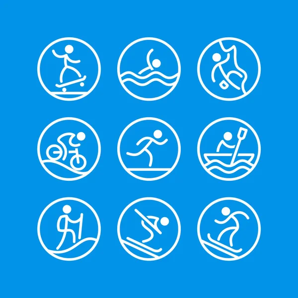 Conjunto de actividades al aire libre e iconos deportivos . — Vector de stock