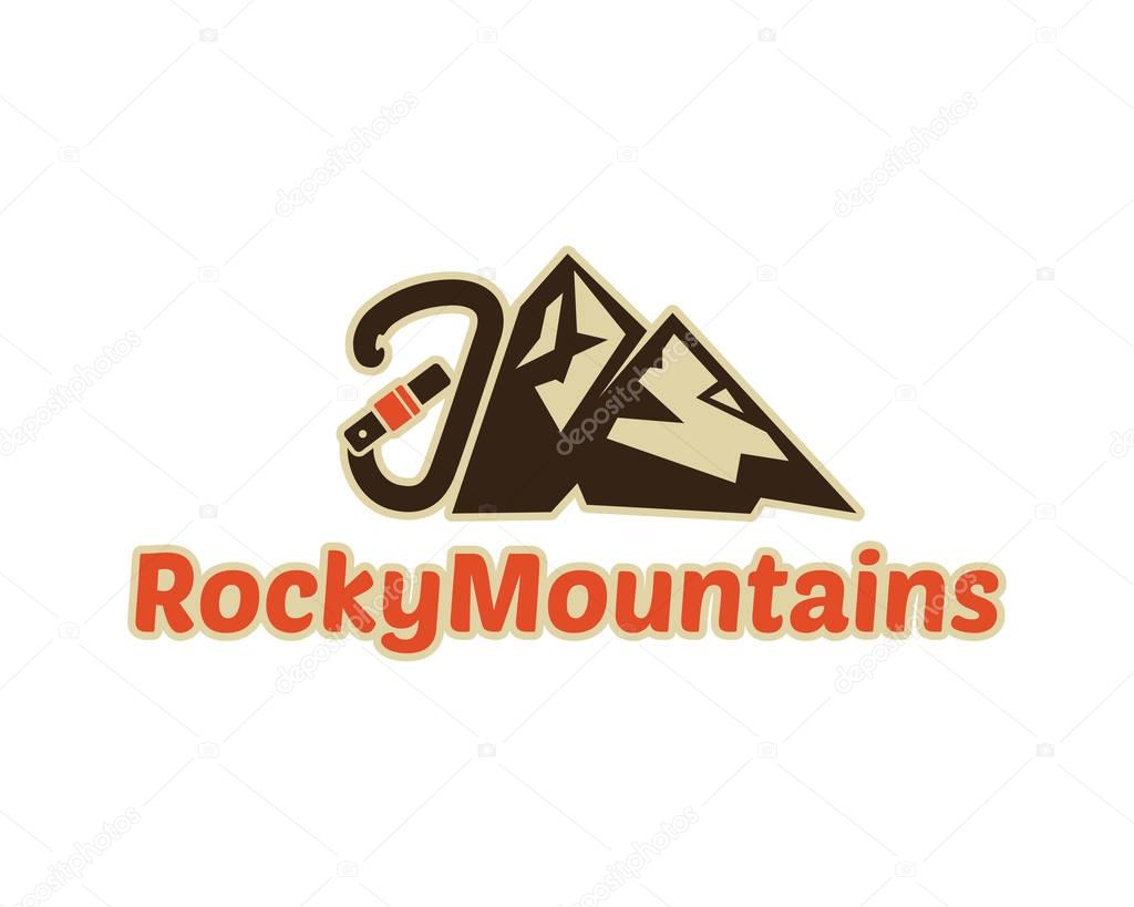Mountains and mountaineering vector icon isolated on white background.