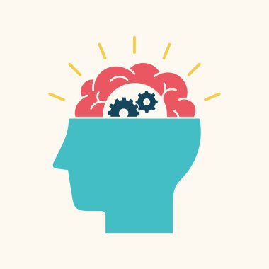 Beyin fırtınası, işlem ve beyin aktivitesi kavramı düşünme.