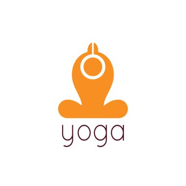 Stilize insan yoga poz. Vektör simgesi.