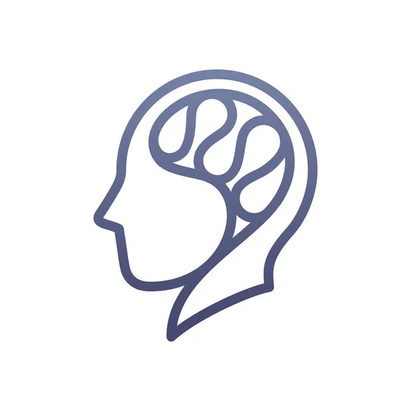 Creative mind, man head vector icon. — Stock Vector