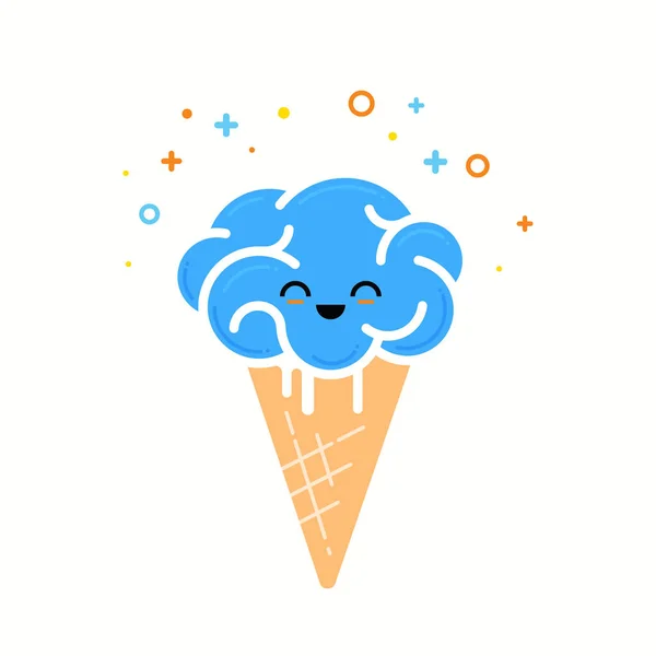 アイスクリームの脳は、脳の凍結。危機アイデア コンセプト、ベクトル イラスト. — ストックベクタ