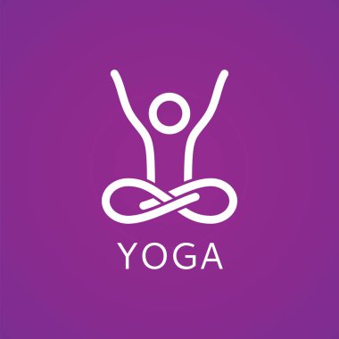 Stilize insan yoga poz. Vektör simgesi.