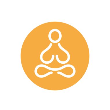 Yoga lotus poz, stilize vektör simgesi.