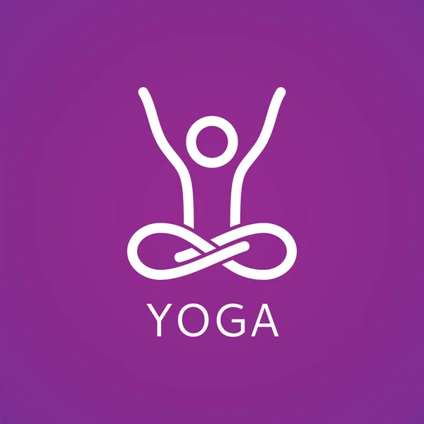 Stylisé humain dans la pose de yoga. Icône vectorielle . — Image vectorielle