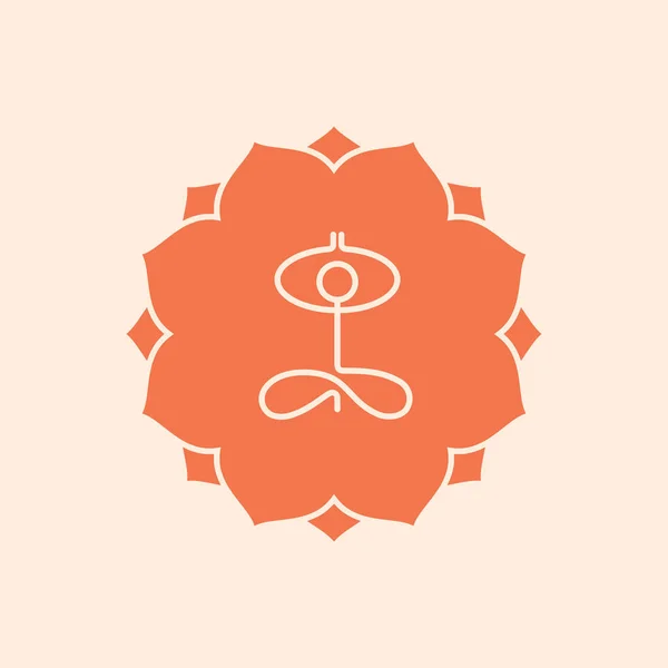Yoga lotus pose, stylized vector icon. — Stock Vector