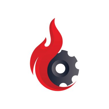 Dişli ateşle simge vektör, simge tasarlamak.