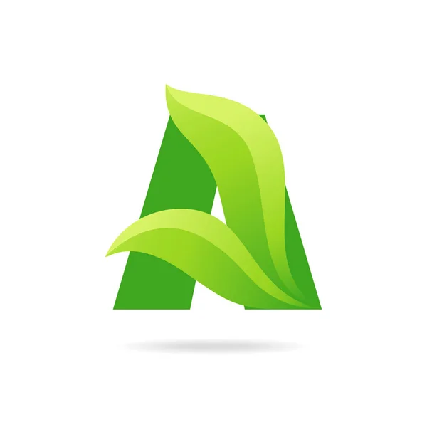 Ein Symbol mit grünen Blättern. Vektor-Ökodesign. — Stockvektor