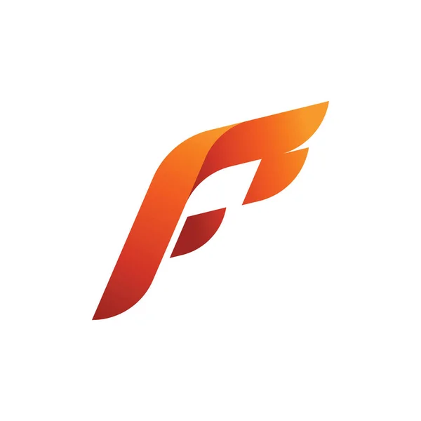 Letter f vector icon with fire shape. — Stock Vector