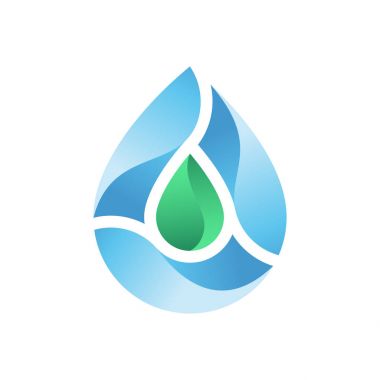 Damla ve yaprak ekoloji simgesi.