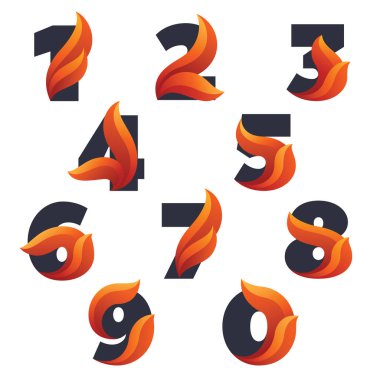 Numaraları ile ile ayarla alevler ateş.