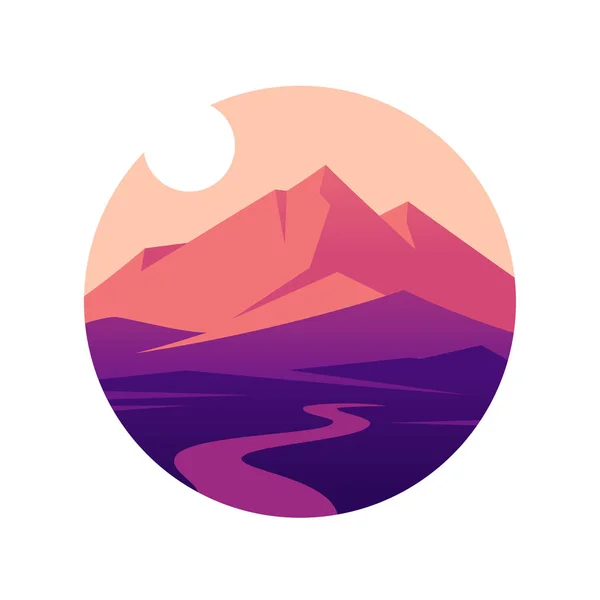 Mountain landscape. Vector icon. — Stock Vector